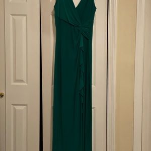 Ralph Lauren jersey emerald green gown.